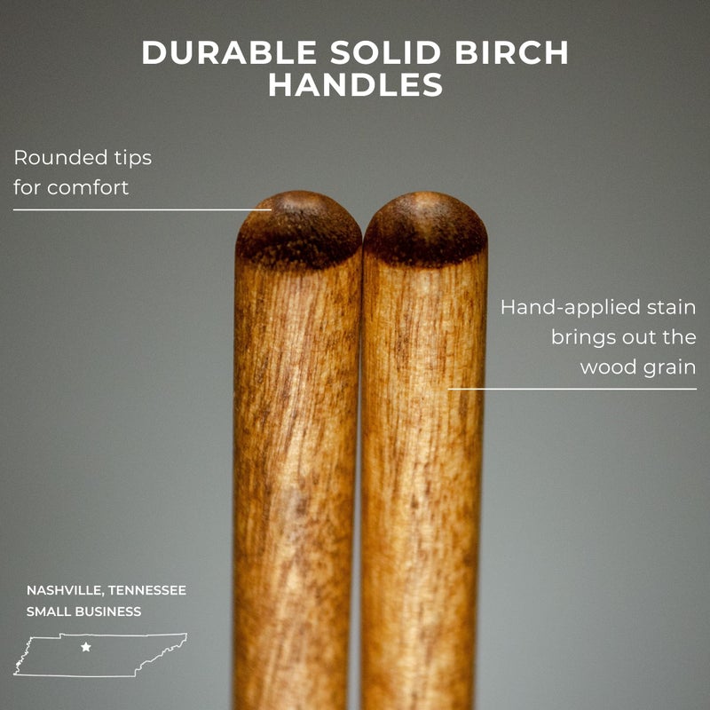 Timber Drum Co. Percussion Mallets â€” U.S.A. ASSEMBLED â€” Sticks for Marimba, Steel Tongue Drum, Vibraphone â€” Soft Rubber, 15.25" - Image 3